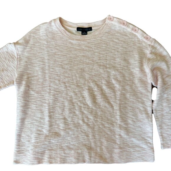 NWOT Sanctuary Pink Button Shoulder Sweater Long Sleeve Soft Knit Size Small - Picture 5 of 6